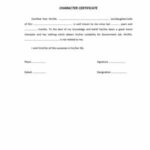 Character Certificate Pdf