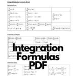 Integration Formulas PDF