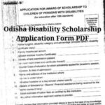 Odisha Disability Scholarship Application Form PDF