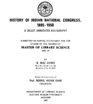 History of Indian National Congress 1885 – 1950 PDF